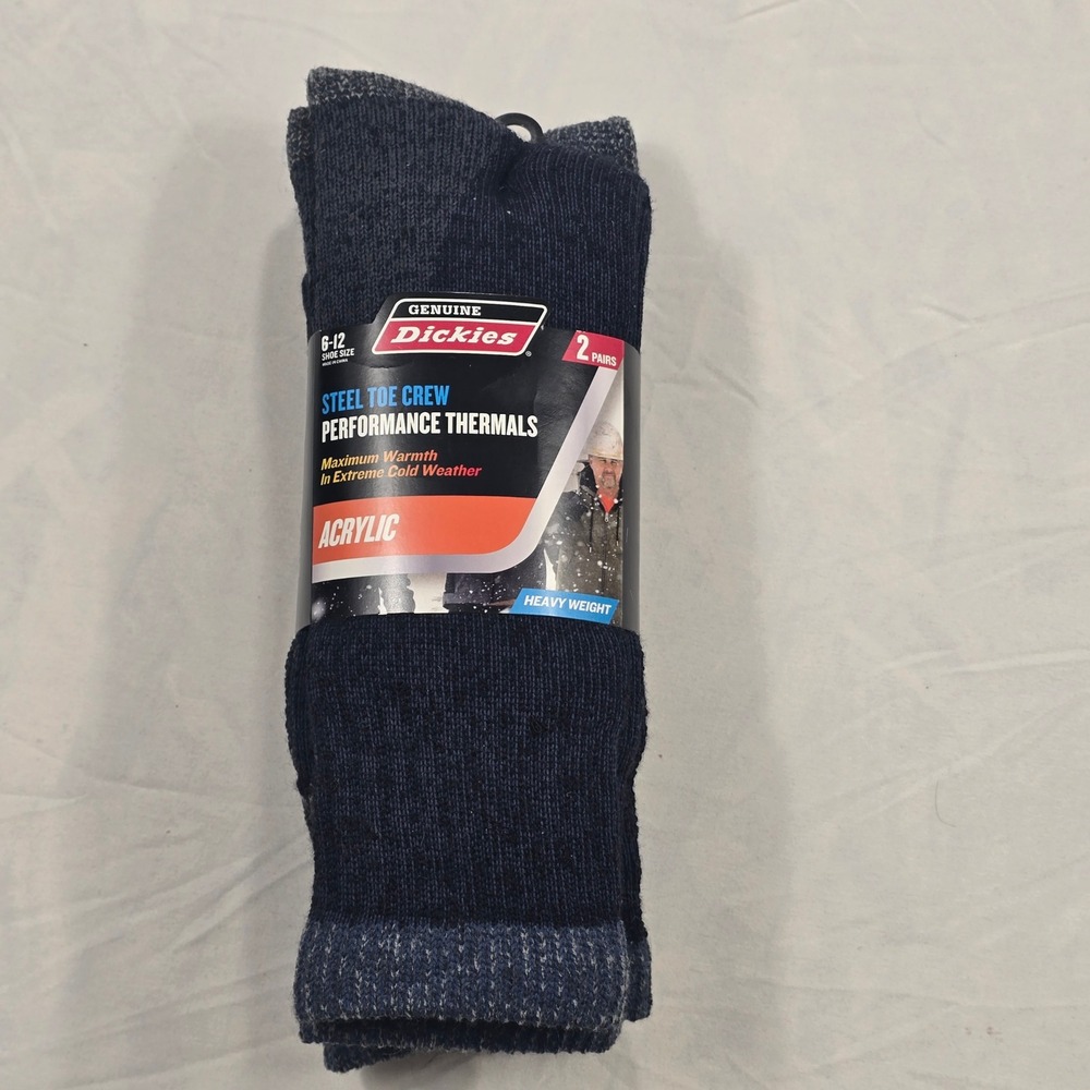 Dickies Mens Steel Toe Crew Performance Thermal Socks 2 Pair Heavyweight Acrylic